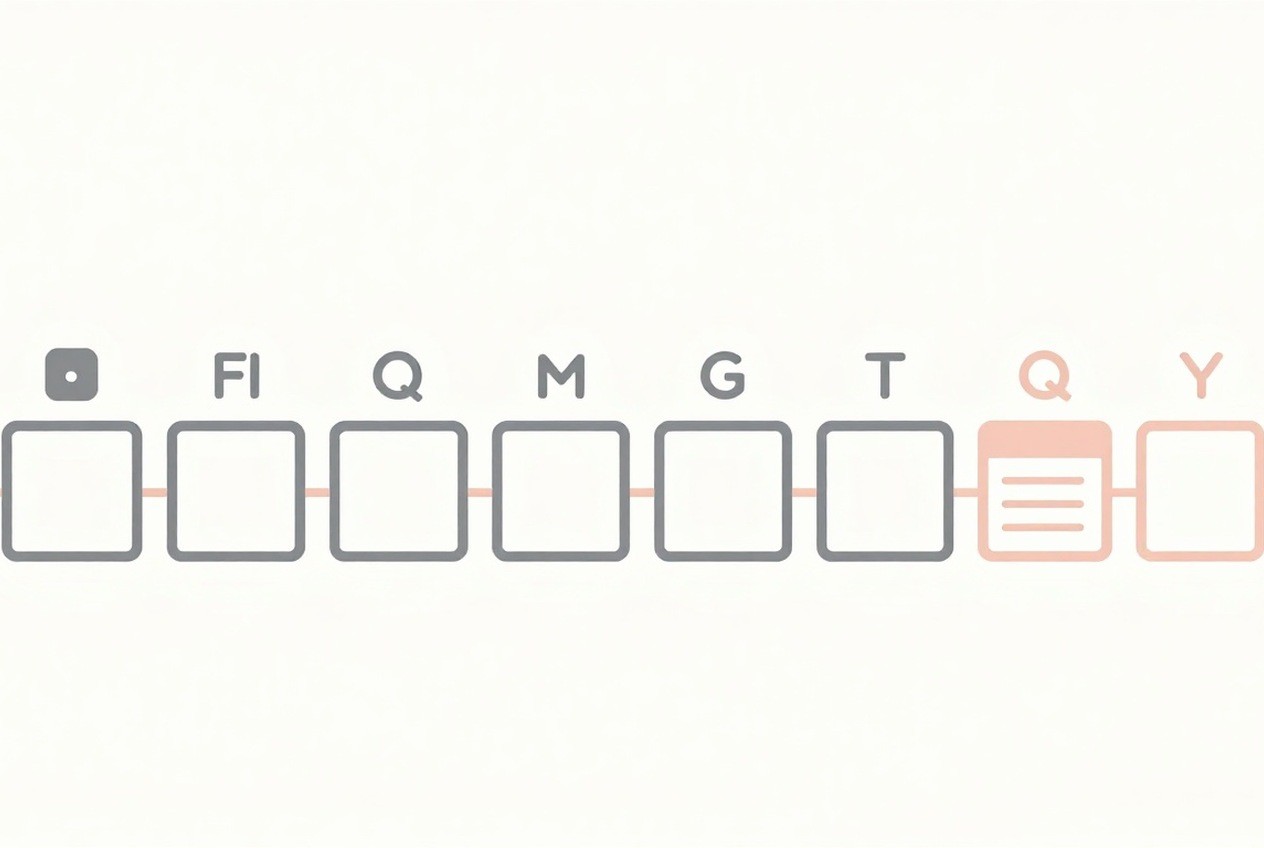 Twelve-month timeline with booking and invitation markers